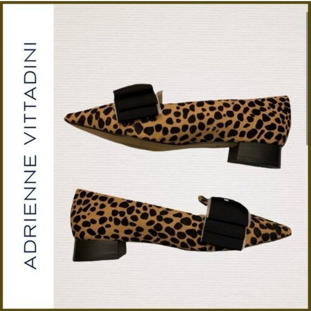 Adrienne Vittadini Pointy-Toe Calf Hair Flats NIB